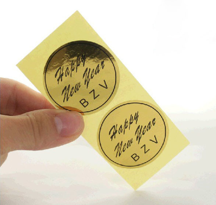 Disikat 24k Gold Foil Die Cut Stiker Label Printing untuk Kemasan Logo Kustom