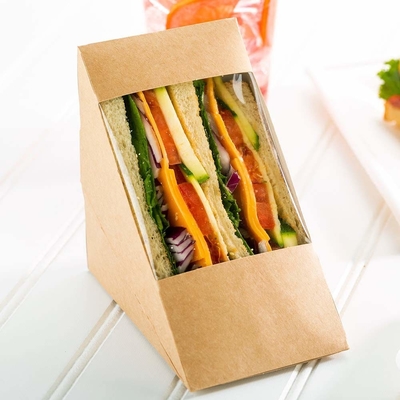 Burger Biodegradable Kemasan Makanan Sekali Pakai Karton Segitiga Sandwich Bag