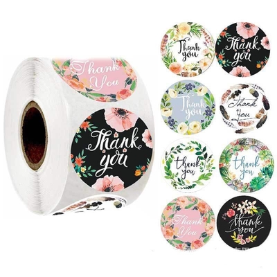 OEM Polyester Bunga Pernikahan Terima Kasih Stiker Bridal Shower Gift Tag