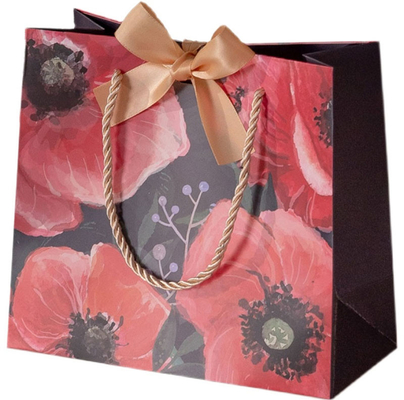 COA Wanita Hand-Held Kraft Floral Tas Belanja Tas Bunga Kertas Tas