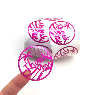 Pantone Rose Pink Static Circle Terima Kasih Stiker Label yang Dapat Dicetak Untuk Bisnis Anda