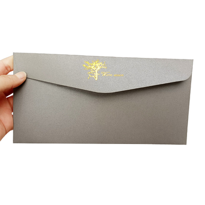 Paket Kertas Abu-abu Logo Foil Mewah Untuk Kartu Amplop Undangan Pernikahan Ulang Tahun