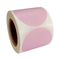 Self Adhesive Round Pink Circle Label Kertas Termal Gulung Desain LOGO DIY