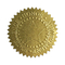 Embossed Foil Round Gear Stiker Foil Emas Untuk Penghargaan Sertifikat