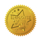 Paket Kustom Emas Metalik Stiker Segel Wafer Tepi Bergerigi Untuk Penghargaan