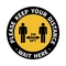 Stiker Label PVC Lantai Die Cut Tetap Aman Peringatan Jarak Sosial