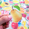 Sayuran Buah Die Cut Kiss Cut Stiker Roll Nanas Anggur Pear Blueberry