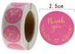 Pantone Rose Pink Static Circle Terima Kasih Stiker Label yang Dapat Dicetak Untuk Bisnis Anda