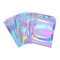 Kantong Kertas Ziplock Hologram Pelangi Kustom yang Dapat Ditutup Kembali